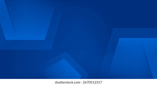 Fondo azul abstracto moderno con líneas geométricas brillantes. Diseño de forma hexagonal degradado azul. Concepto de tecnología futurista.