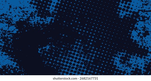 Fondo azul abstracto moderno con líneas geométricas brillantes. Diseño de forma hexagonal degradado azul. . Fondo Abstractas del grunge del pincel. efecto moderno 