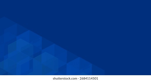 Fondo azul abstracto moderno con líneas geométricas brillantes. Diseño de forma hexagonal degradado azul. Futurista moderno.eps.10