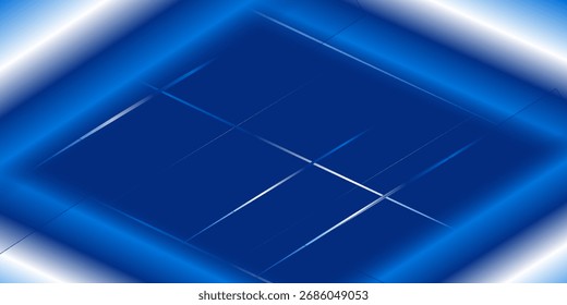 Fondo azul abstracto moderno con líneas geométricas brillantes. Diseño de forma hexagonal degradado azul. Concepto de tecnología futurista.	
