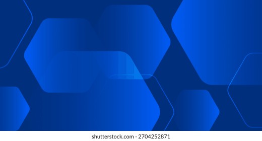 Fondo azul abstracto moderno con líneas geométricas brillantes. Diseño de forma de hexágono degradado azul. fondo azul degradado abstracto.