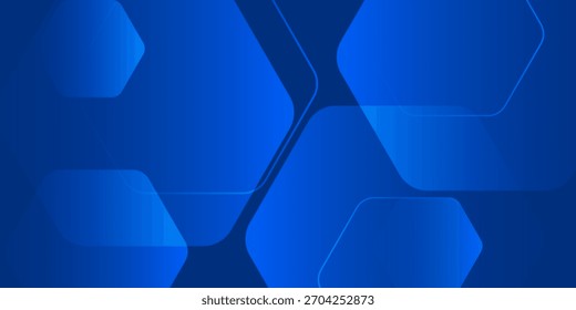 Moderner abstrakter blauer Hintergrund mit leuchtenden geometrischen Linien. Blaue Farbverlauf Sechseck Form Design. abstrakter blauer Farbverlauf-Hintergrund.