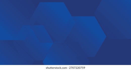 Fondo azul abstracto moderno con líneas geométricas brillantes. Diseño de forma hexagonal degradado azul. Futurista moderno eps10