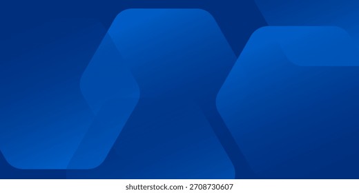 Fondo azul abstracto moderno con líneas geométricas brillantes. Diseño de forma hexagonal degradado azul. Concepto de tecnología futurista. Ilustración de Vector