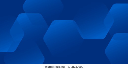 Fondo azul abstracto moderno con líneas geométricas brillantes. Diseño de forma hexagonal degradado azul. Concepto de tecnología futurista. Ilustración de Vector