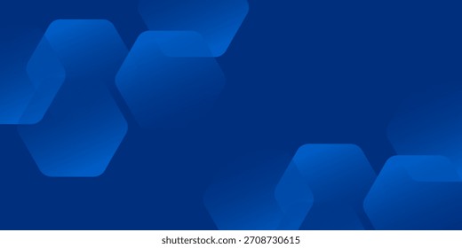 Fondo azul abstracto moderno con líneas geométricas brillantes. Diseño de forma hexagonal degradado azul. Concepto de tecnología futurista. Ilustración de Vector