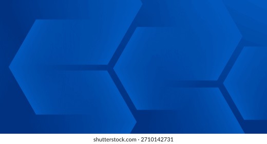 Fondo azul abstracto moderno con líneas geométricas brillantes. Diseño de forma hexagonal degradado azul. Moderno futurista