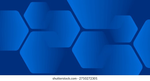 Fondo azul abstracto moderno con líneas geométricas brillantes. Diseño de forma hexagonal degradado azul. Concepto de tecnología futurista.