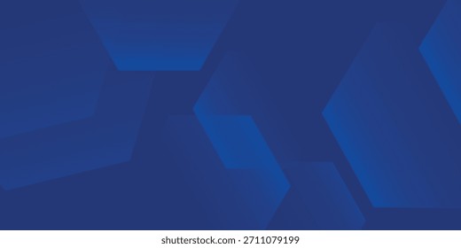 Fondo azul abstracto moderno con líneas geométricas brillantes. Diseño de forma hexagonal degradado azul. Moderno futurista