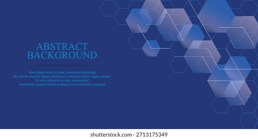 Fondo azul abstracto moderno con líneas geométricas brillantes. Diseño de forma hexagonal degradado azul. Concepto de tecnología futurista. Vector