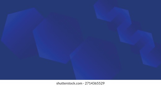 Fondo azul abstracto moderno con líneas geométricas brillantes. Diseño de forma hexagonal degradado azul eps10