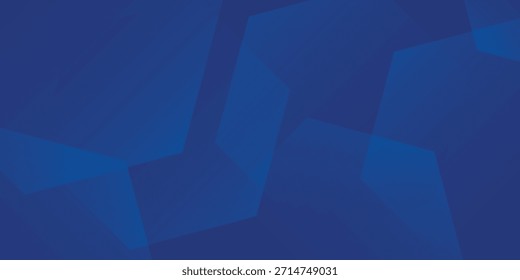 Fondo azul abstracto moderno con líneas geométricas brillantes. Diseño de forma hexagonal degradado azul. Futurista moderno eps10