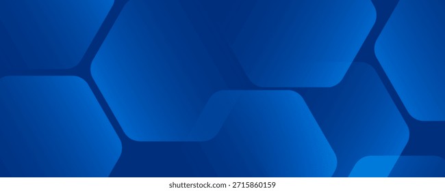 Fondo azul abstracto moderno con líneas geométricas brillantes. Diseño de forma hexagonal degradado azul. Concepto de tecnología futurista.