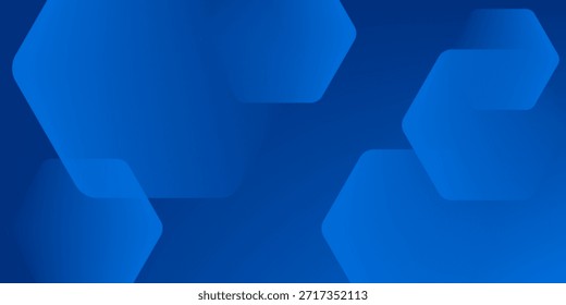 Fondo azul abstracto moderno con líneas geométricas brillantes. Diseño de forma hexagonal degradado azul.