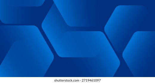 Fondo azul abstracto moderno con líneas geométricas brillantes. Diseño de forma hexagonal degradado azul. Concepto de tecnología futurista.