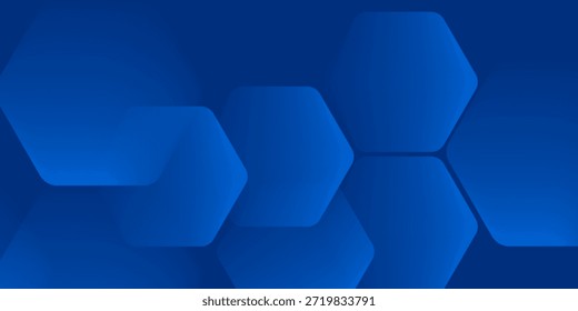 Fondo azul abstracto moderno con líneas geométricas brillantes. Diseño de forma hexagonal degradado azul. Concepto de tecnología futurista.