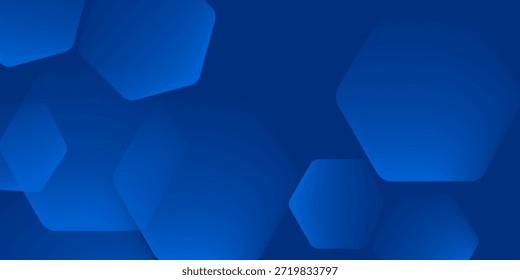 Fondo azul abstracto moderno con líneas geométricas brillantes. Diseño de forma hexagonal degradado azul. Concepto de tecnología futurista.