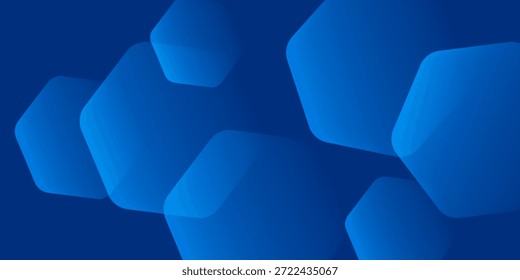 Fondo azul abstracto moderno con líneas geométricas brillantes. Diseño de forma hexagonal degradado azul. Concepto de tecnología futurista.