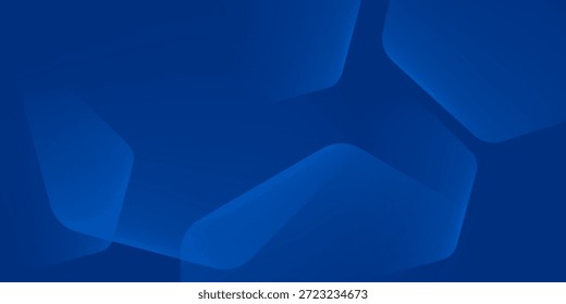 Modern abstract blue background with glowing geometric lines. Blue gradient hexagon shape design. Futuristic technology concept.