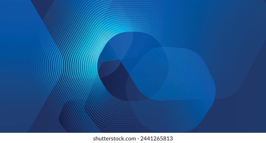 Fondo azul abstracto moderno con líneas geométricas brillantes. Diseño de forma hexagonal degradado azul.eps10