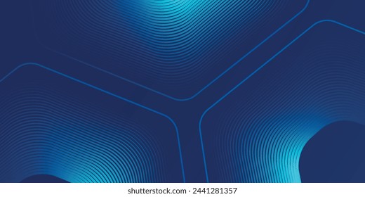 Fondo azul abstracto moderno con líneas geométricas brillantes. ilustración vectorial