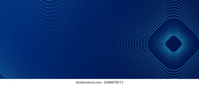 Fondo azul abstracto moderno con líneas geométricas brillantes. Diseño de forma hexagonal de degradado azul. Concepto de tecnología futurista. para Anuncios, folletos, ciencia, Sitios web, empresas, carteles, portadas