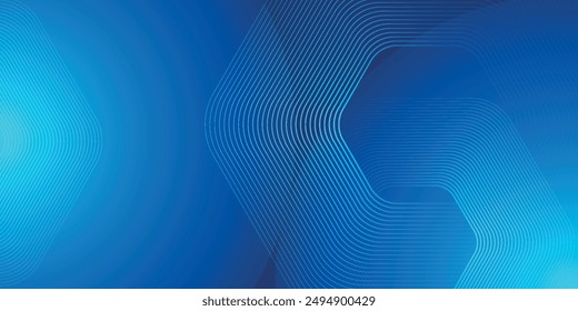 Modern abstract blue background with shining geometric lines. Blue gradient hexagon shape design. Futuristic technology concept. for banners, brochures, science, websites, companies, posters, covers