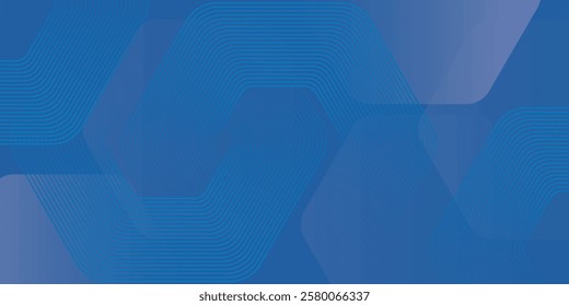 Modern abstract blue background with shining geometric lines. Blue gradient hexagon shape design. Futuristic technology concept. for banners, brochures, science, websites, companies, posters, covers
