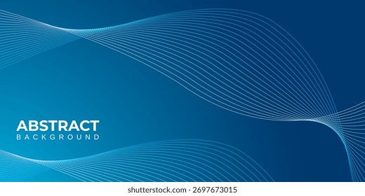 Modern abstract blue background with smooth wave lines and gradient design. Minimal and elegant layout suitable for technology, business, and digital presentations