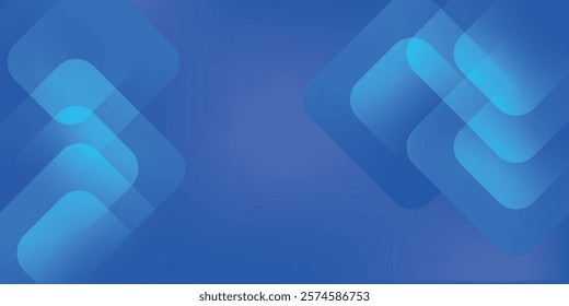 Modern abstract blue background. Vibrant gradient square shapes. Minimalist geometric design. Simple elements. Futuristic graphic. Suit for header, cover, wallpaper, presentation, banner, business