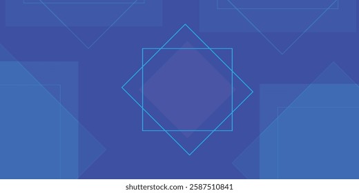 Modern abstract blue background. Vibrant gradient square shapes. Minimalist geometric design. Simple elements. Futuristic graphic. Suit for header, cover