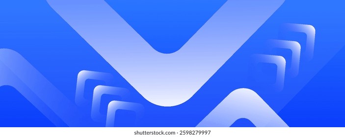 Modern abstract blue background. Vibrant gradient square shapes. Minimalist geometric design. Simple elements. Futuristic graphic. Suit for header, cover,