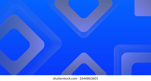 Modern abstract blue background. Vibrant gradient square shapes. Minimalist geometric design. Simple elements. Futuristic graphic. Suit for header, cover,