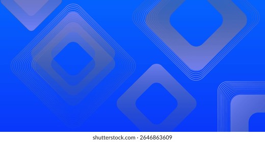Modern abstract blue background. Vibrant gradient square shapes. Minimalist geometric design. Simple elements. Futuristic graphic. Suit for header, cover,