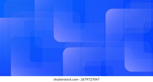 Modern abstract blue background. Vibrant gradient square shapes. Minimalist geometric design. Simple elements. Futuristic graphic. Suit for header, cover,