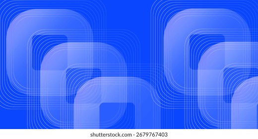 Modern abstract blue background. Vibrant gradient square shapes. Minimalist geometric design. Simple elements. Futuristic graphic. Suit for header, cover,