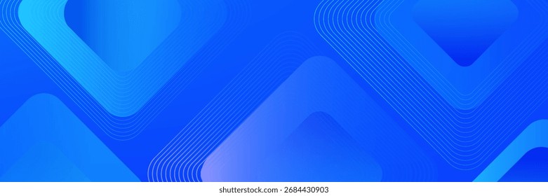 Modern abstract blue background. Vibrant gradient square shapes. Minimalist geometric design. Simple elements. Futuristic graphic. Suit for header, cover, wallpaper, presentation, banner, business