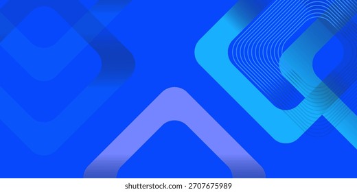Modern abstract blue background. Vibrant gradient square shapes. Minimalist geometric design. Simple elements. Futuristic graphic. Suit for header, cover, wallpaper, presentation, banner, business