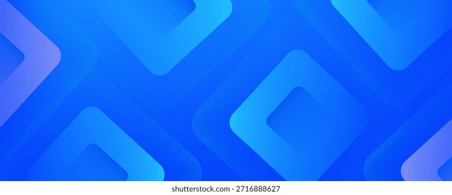 Modern abstract blue background. Vibrant gradient square shapes. Minimalist geometric design. Simple elements. Futuristic graphic. Suit for header, cover, wallpaper, presentation, banner, business