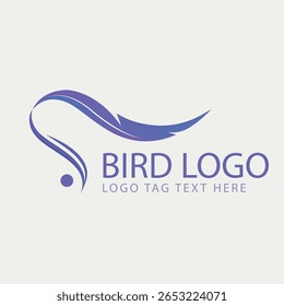 Moderno abstrato azul pássaro logotipo ilustração vetor. Design elegante e mínimo, perfeito para marcas, identidade comercial, tecnologia, projetos de natureza, vida selvagem e design profissional criativo.