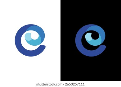 Modern Abstract Blue Circular Logo Design