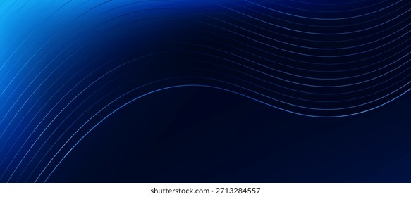 Modern abstract blue curve technology background. tech banner for corporate business concept. hi-tech abstract background vector illustration and business or presentation