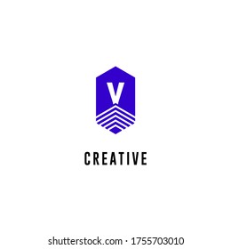 Modern abstract blue emblem Y logotype design concept.