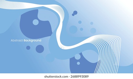 Modern Abstract Blue Geometric Background. Overlapping Triangle, Circle, and Square Shapes with Smooth Gradient Technology Pattern Design.