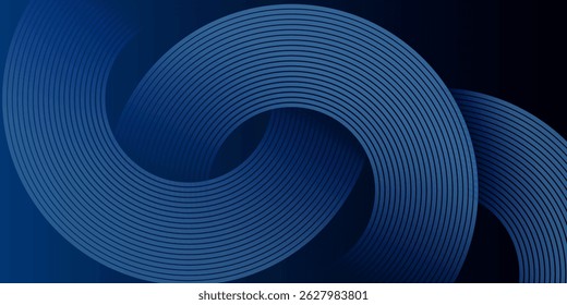 Fondo azul abstracto moderno del gradiente con las líneas redondeadas geométricas del gradiente Ilustración vectorial abstracta del fondo del concepto futurista. Color liso. Perfecto para obras de arte modernas, telón de fondo, Anuncio.