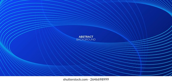Modern abstract blue gradient background with shiny blue wave lines pattern. Futuristic wave stripes texture design. Minimal wavy lines