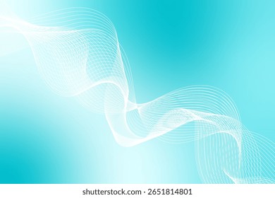 Modern Abstract Blue Gradient Background with White Wave Lines. Vector Illustration. Wallpaper. Bg
