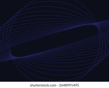 Moderno abstrato azul gradiente círculo linha em preto escuro fundo design
