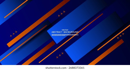 Moderno degradado azul abstracto diagonal con líneas naranjas sobre un fondo de patrón texturizado simple. Vector eps10