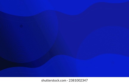 Modern abstract blue gradient flowing wave lines on dark background. Glowing lines. Shiny moving lines design. Futuristic banner template. Suit for poster, banner, cover, website, flyer